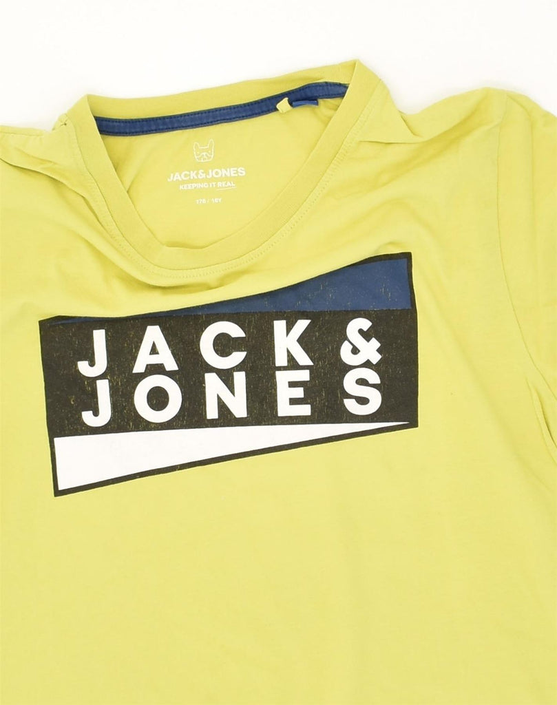 JACK & JONES Boys Graphic T-Shirt Top 15-16 Years Green Cotton | Vintage Jack & Jones | Thrift | Second-Hand Jack & Jones | Used Clothing | Messina Hembry 