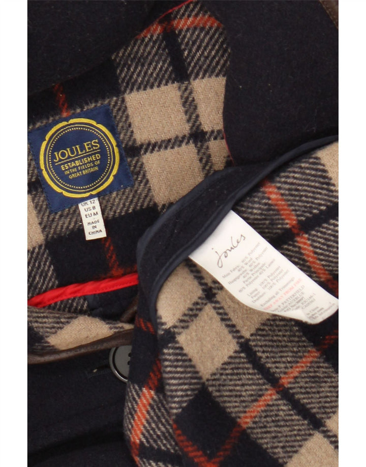 Joules Womens Hooded Overcoat UK 12 Medium Navy Blue Polyester
