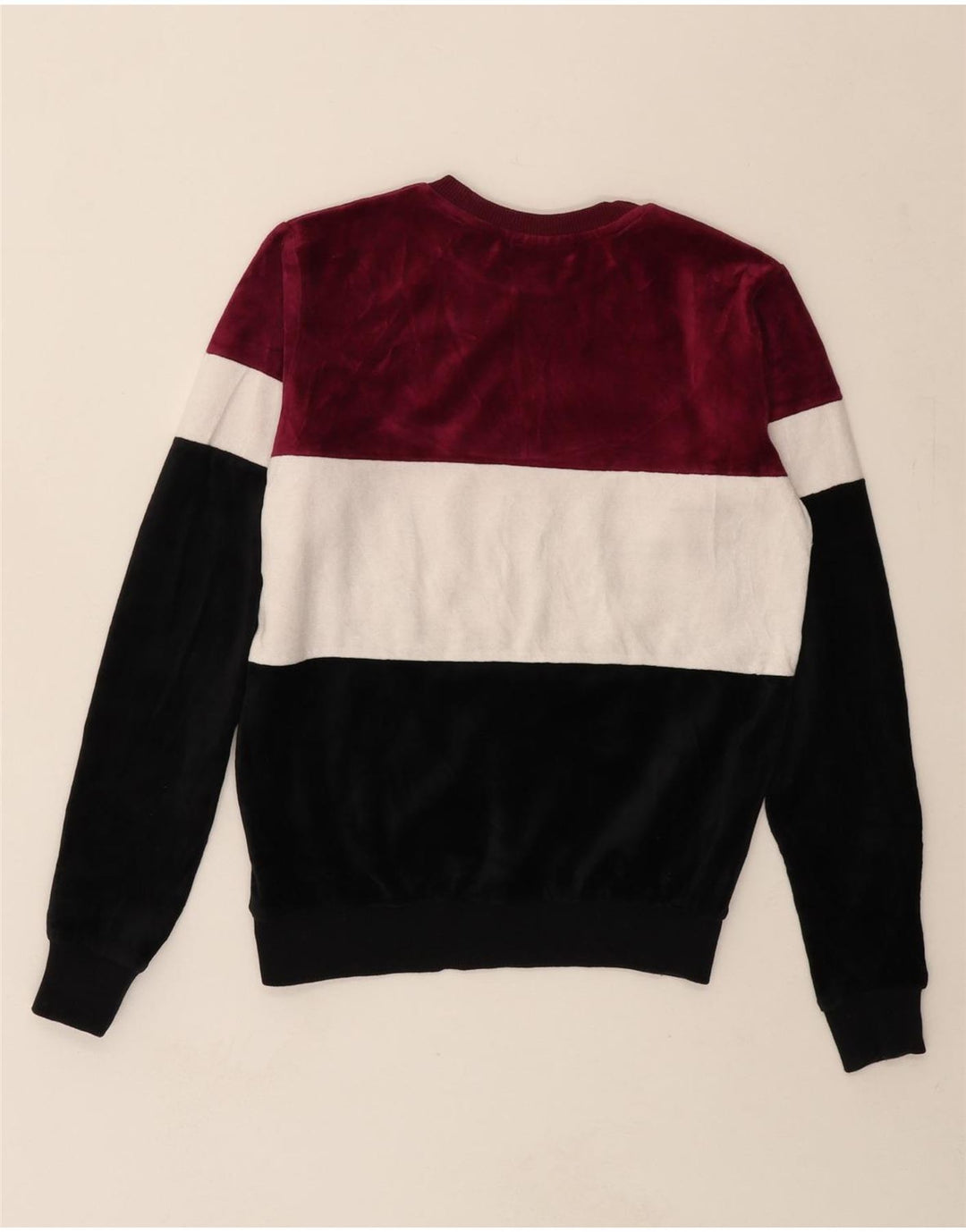 FILA Womens Oversized Velour Sweatshirt Jumper UK 6 XS Multicoloured Vintage Fila and Second-Hand Fila from Messina Hembry 