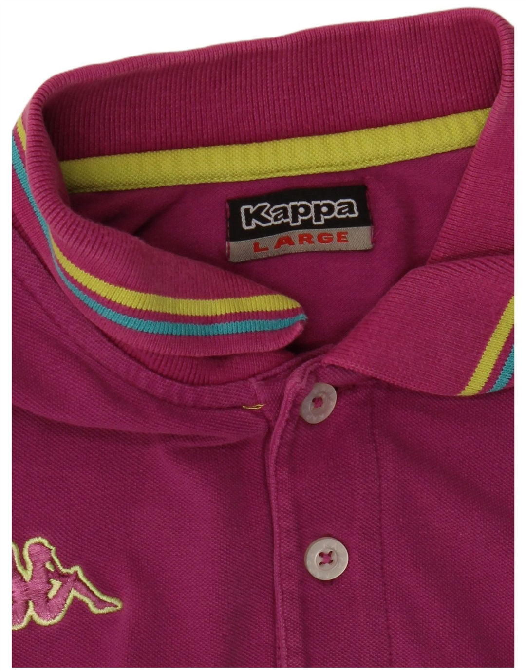 Kappa Mens Polo Shirt Large Purple Striped