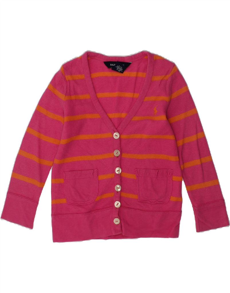 POLO RALPH LAUREN Baby Girls Cardigan Sweater 18-24 Months Pink Striped | Vintage Polo Ralph Lauren | Thrift | Second-Hand Polo Ralph Lauren | Used Clothing | Messina Hembry 