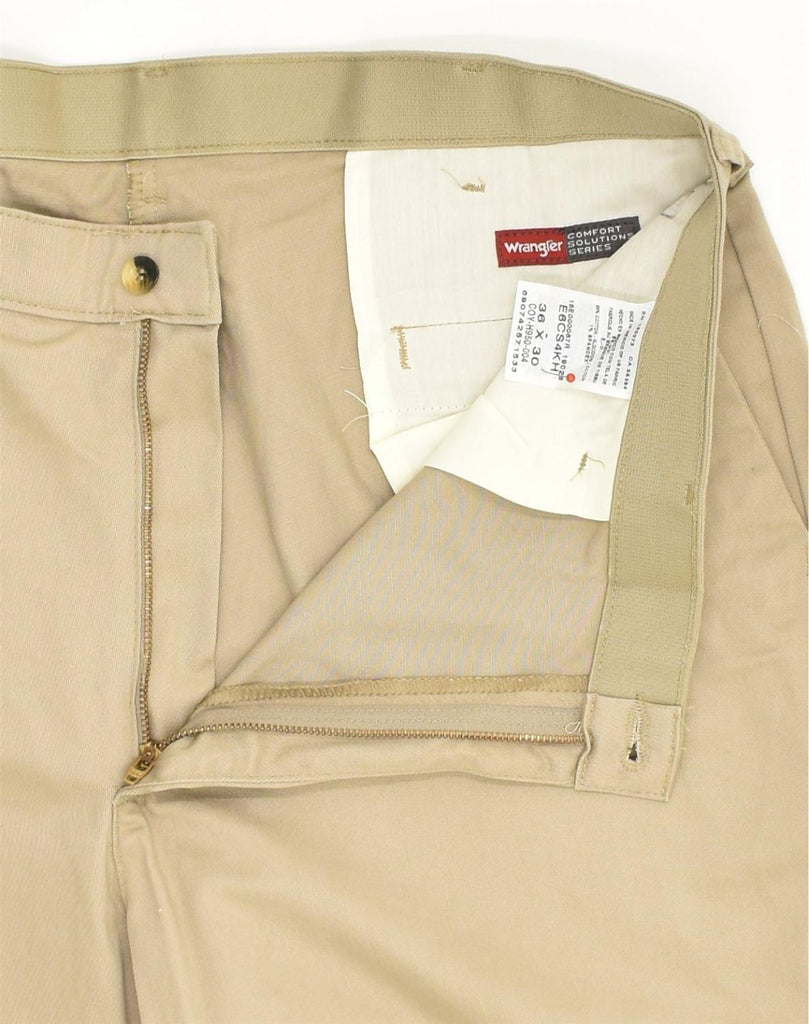 WRANGLER Mens Straight Chino Trousers W36 L30 Beige Cotton | Vintage Wrangler | Thrift | Second-Hand Wrangler | Used Clothing | Messina Hembry 