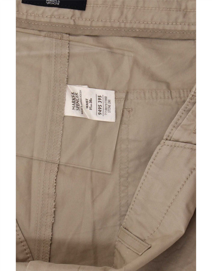 Marks & Spencer Mens Bermuda Shorts Large W36 Beige Cotton