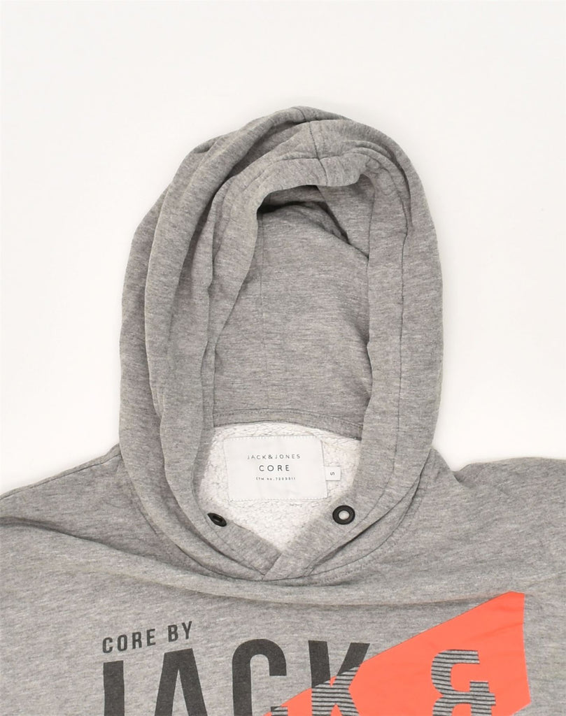 JACK & JONES Mens Graphic Hoodie Jumper Small Grey Cotton | Vintage Jack & Jones | Thrift | Second-Hand Jack & Jones | Used Clothing | Messina Hembry 