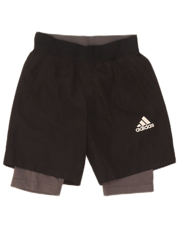 Adidas Boys Climalite Sport Shorts 9-10 Years Small Black Polyester