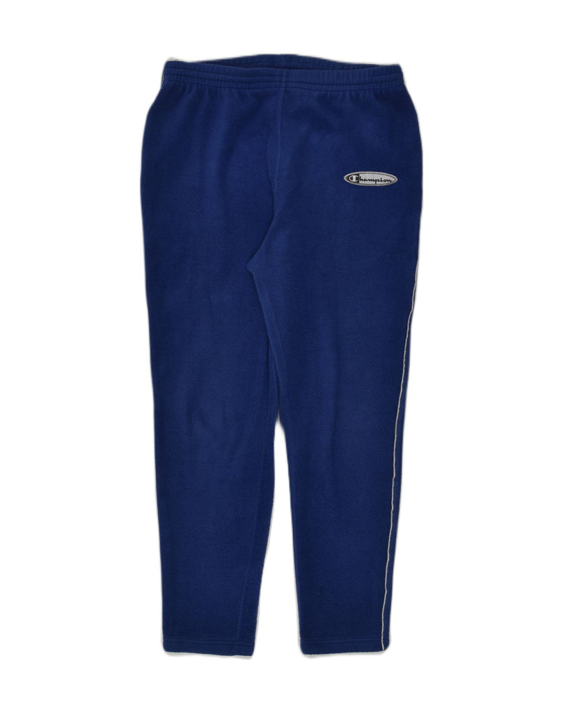 CHAMPION Mens Fleece Tracksuit Trousers Medium Navy Blue Polyester | Vintage Champion | Thrift | Second-Hand Champion | Used Clothing | Messina Hembry 