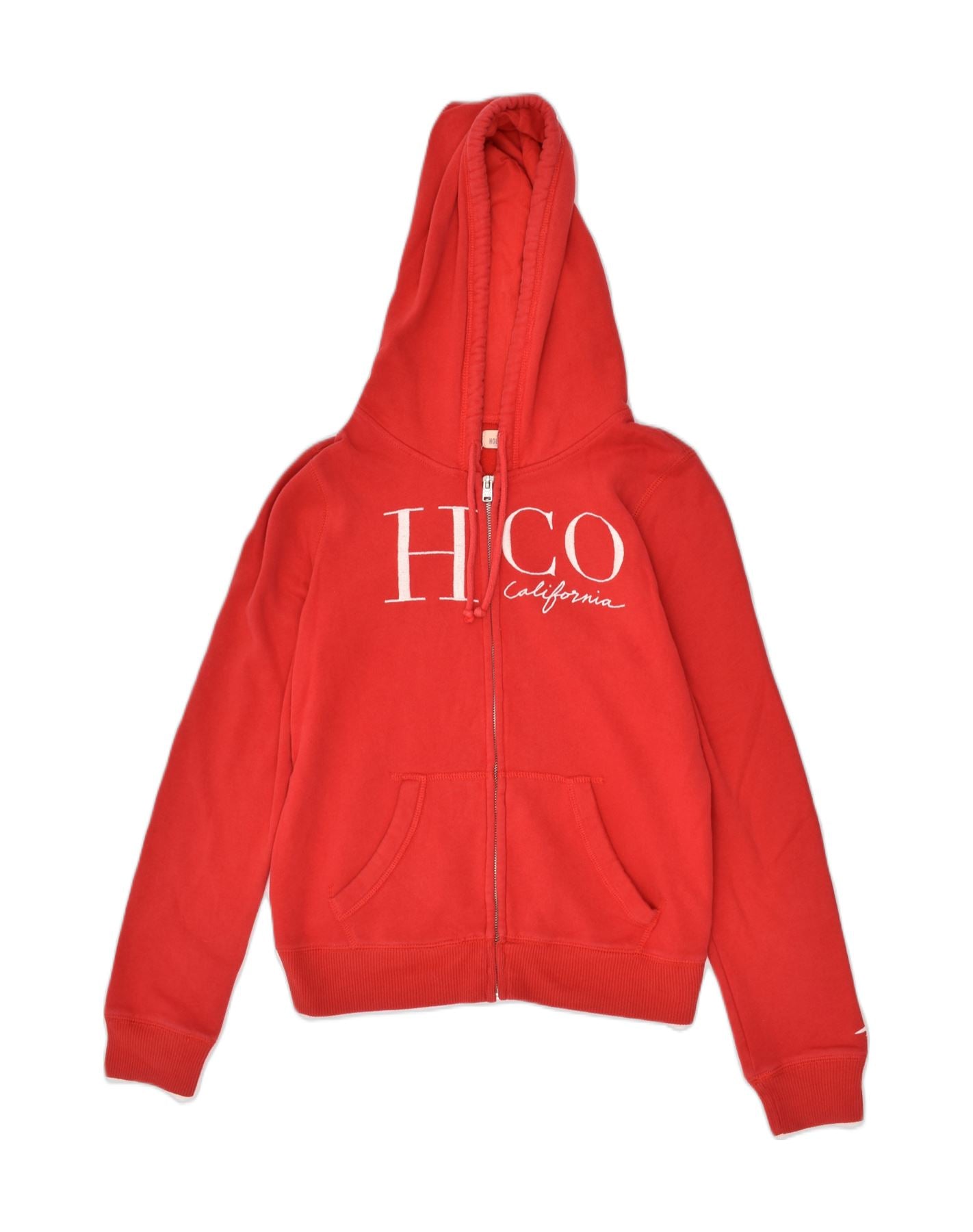Hollister Hoodie Full Zip Red Sweater Women's Size Medium Good Condition