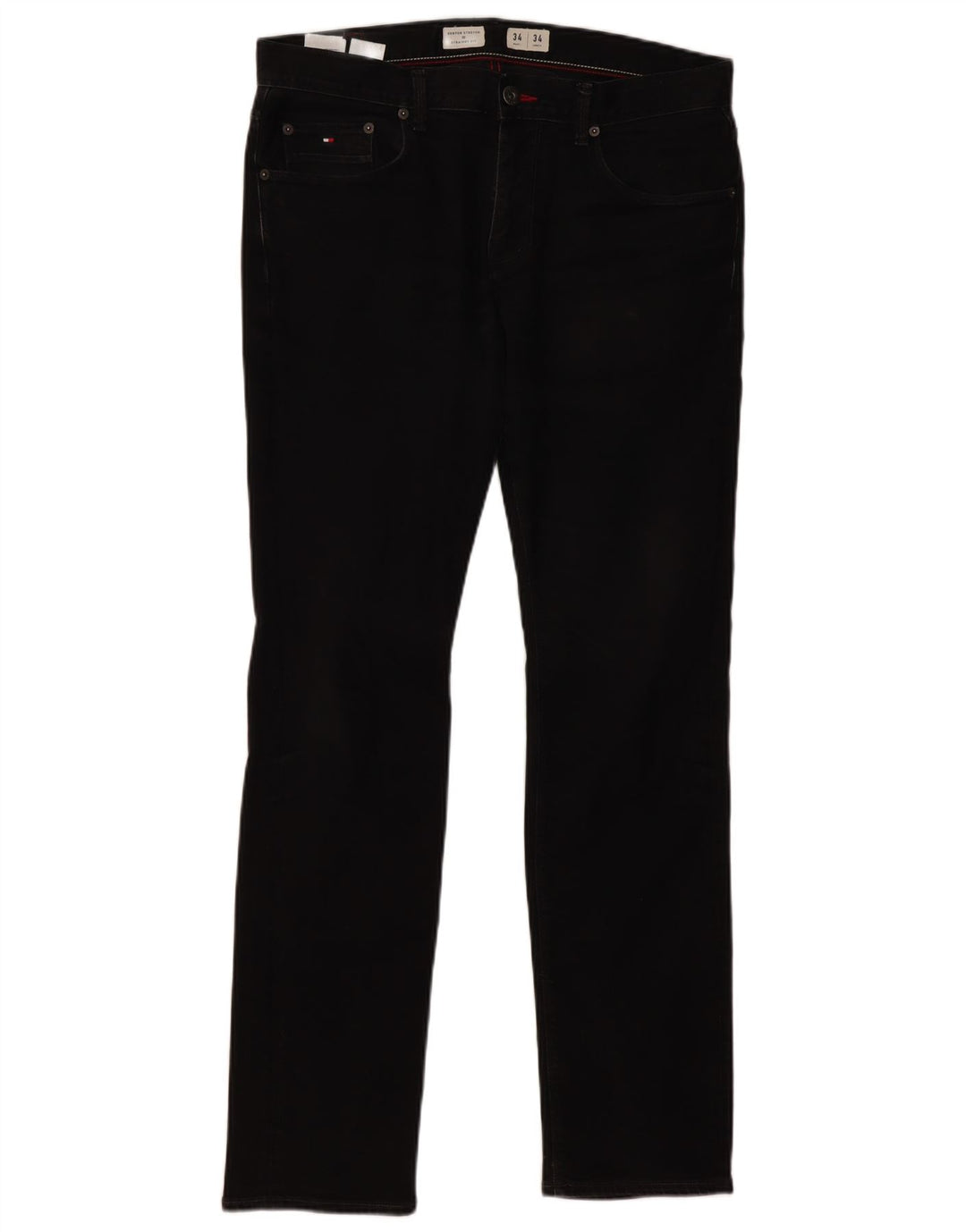 TOMMY HILFIGER Mens Denton Straight Jeans W34 L34 Black Cotton