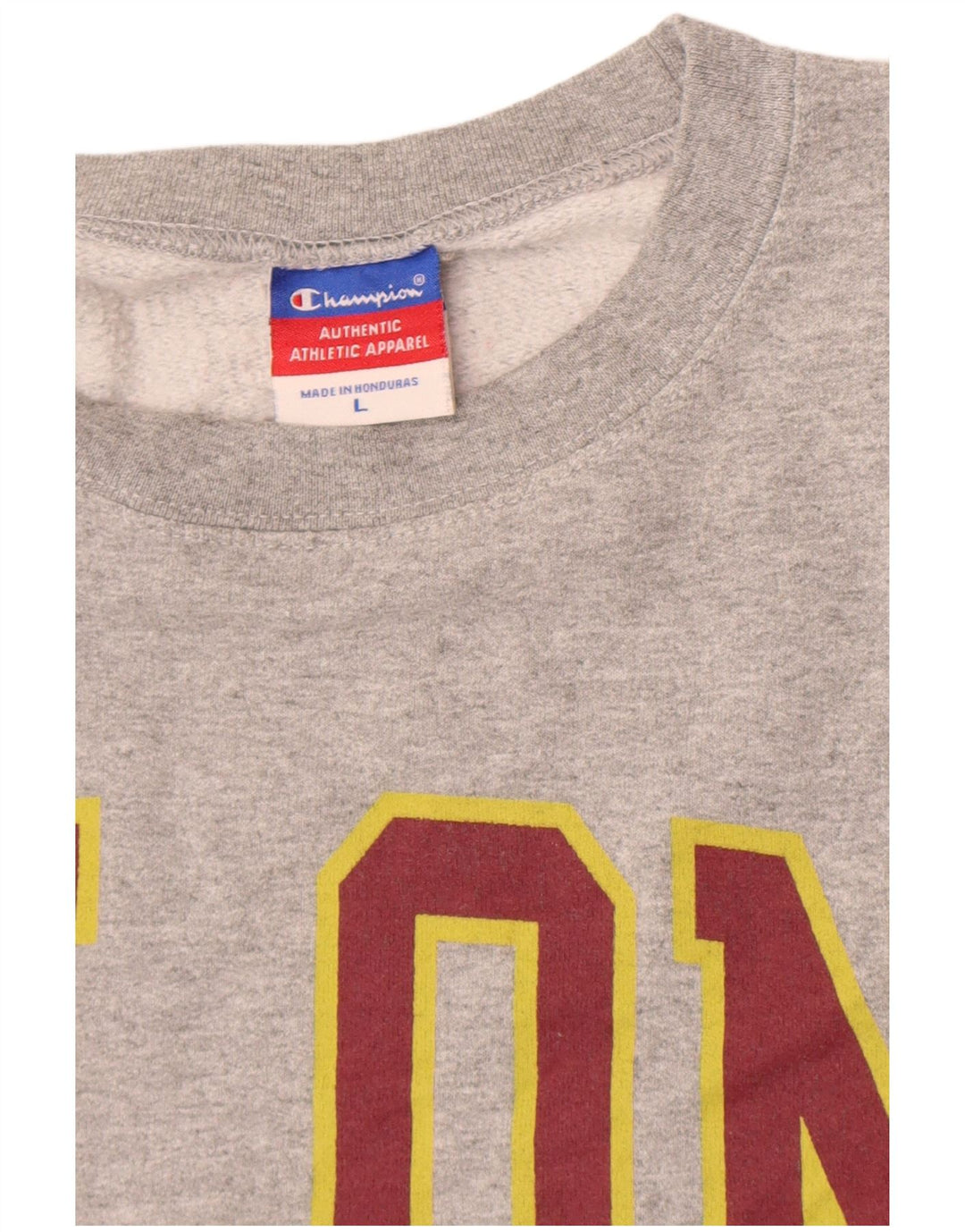Champion Mens Graphic Sweatshirt Jumper Large Grey Flecked Cotton