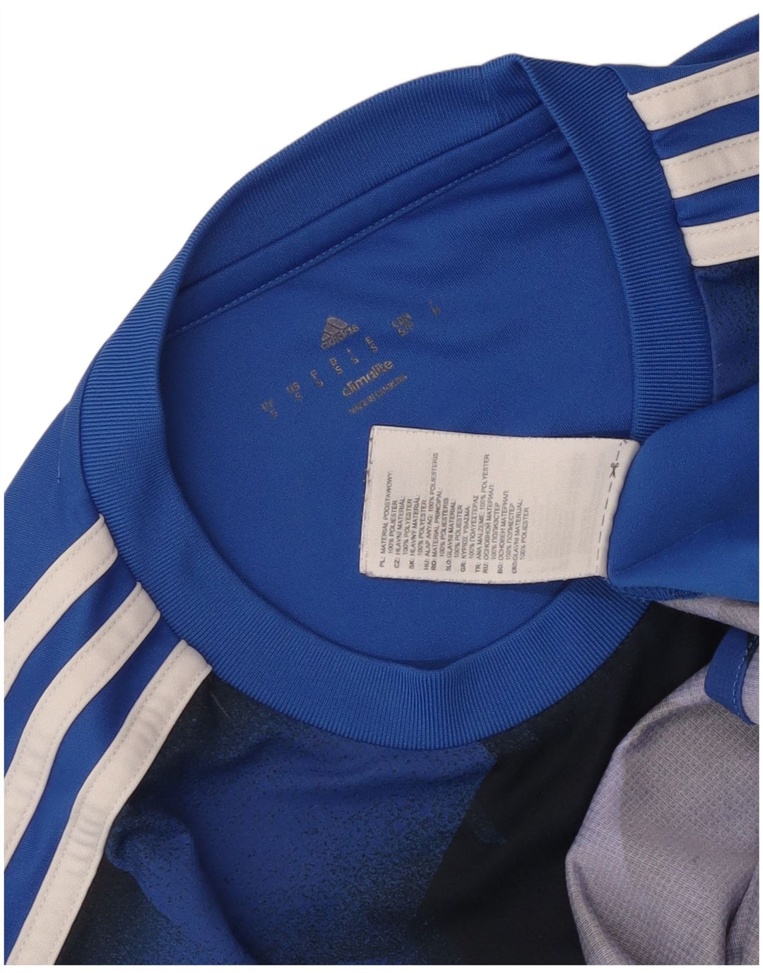 Adidas Mens Climalite Graphic T-Shirt Top Small Blue Geometric Polyester