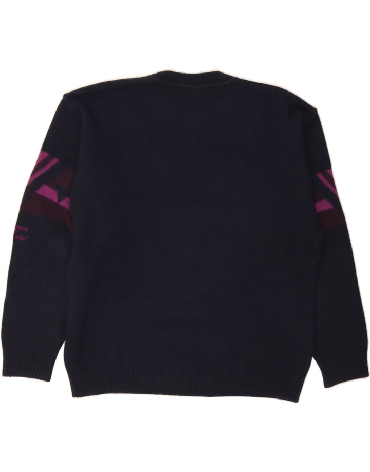 COMPASS CARD Mens Crew Neck Jumper Sweater Large Navy Blue Geometric Vintage COMPASS CARD and Second-Hand COMPASS CARD from Messina Hembry 