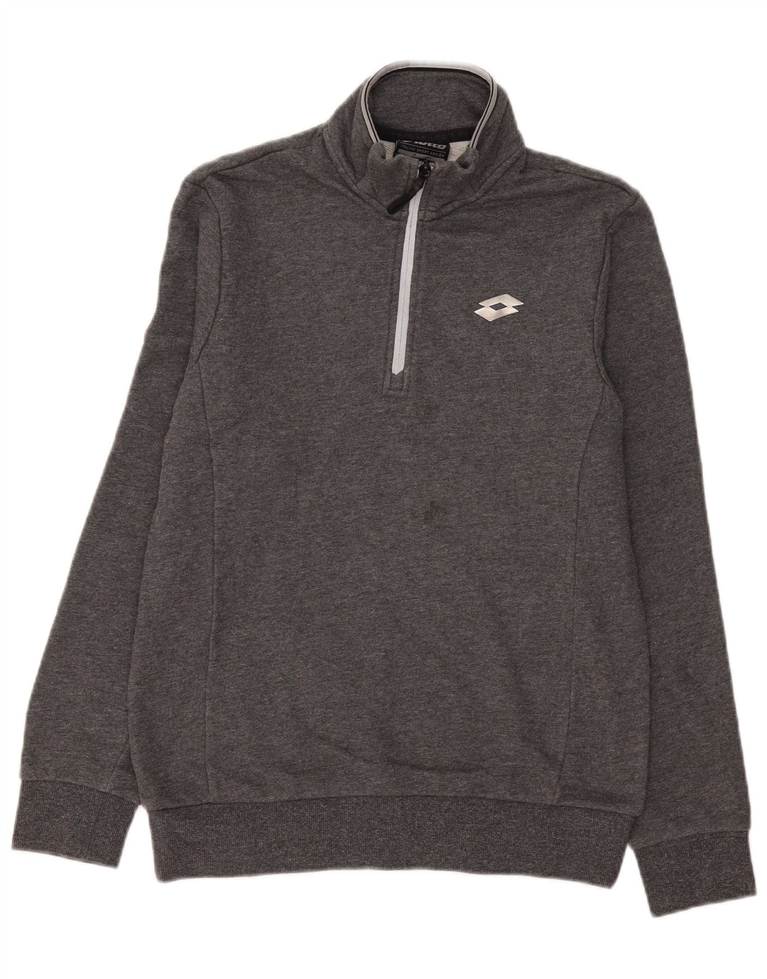 Lotto Mens Zip Neck Sweatshirt Jumper Small Grey Cotton