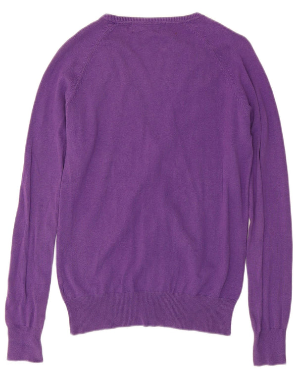 Zara Womens Cardigan Sweater UK 12 Medium Purple Cotton