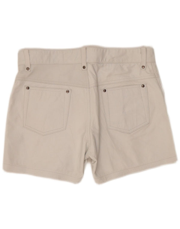 Vintage Womens Leather Casual Shorts W33 Large Blue Leather
