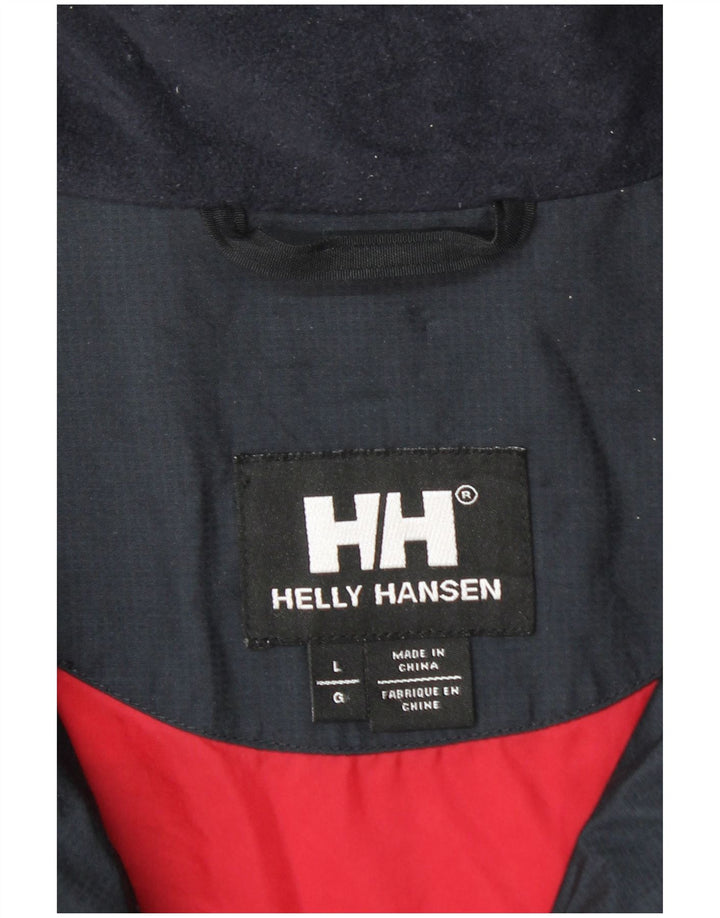 Helly Hansen Mens Rain Jacket UK 40 Large Navy Blue Colourblock Nylon