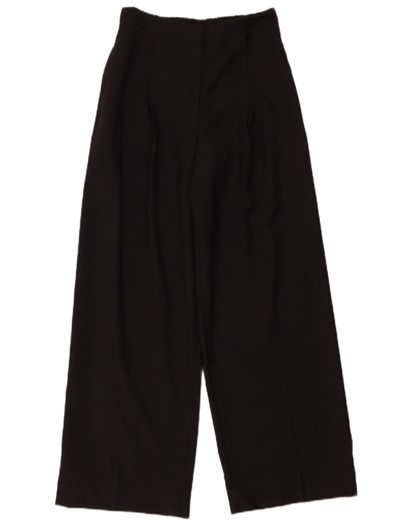 Cos Womens High Waist Wide Leg Suit Trousers EU 36 Small W28 L30 Black Wool