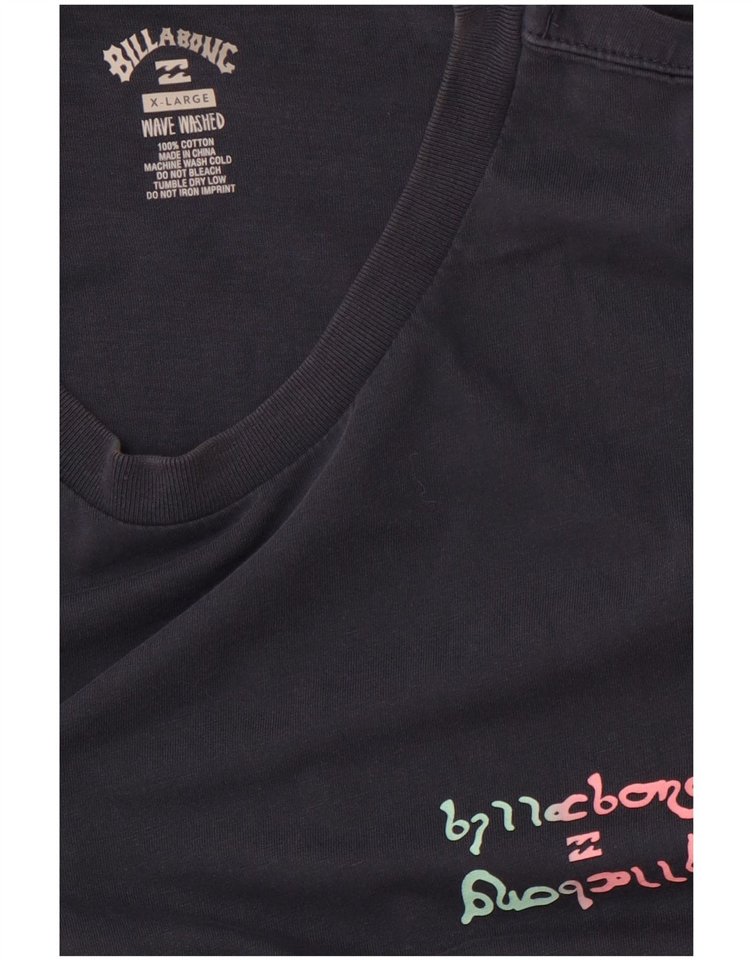 BILLABONG Mens Graphic T-Shirt Top XL Navy Blue Cotton