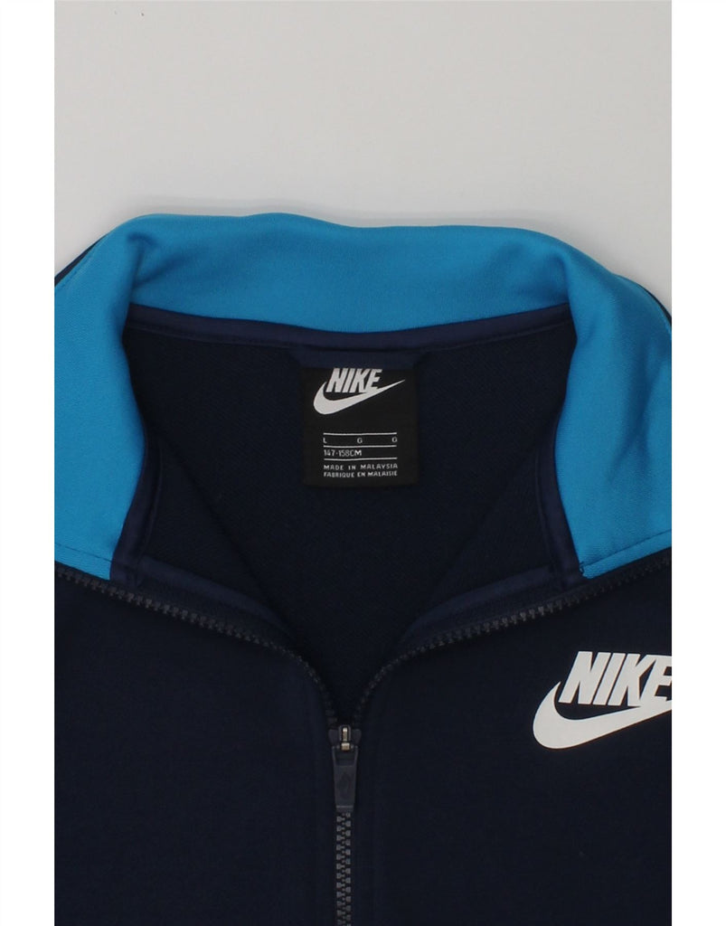 NIKE Boys Tracksuit Top Jacket 12-13 Years Large Navy Blue Colourblock | Vintage Nike | Thrift | Second-Hand Nike | Used Clothing | Messina Hembry 