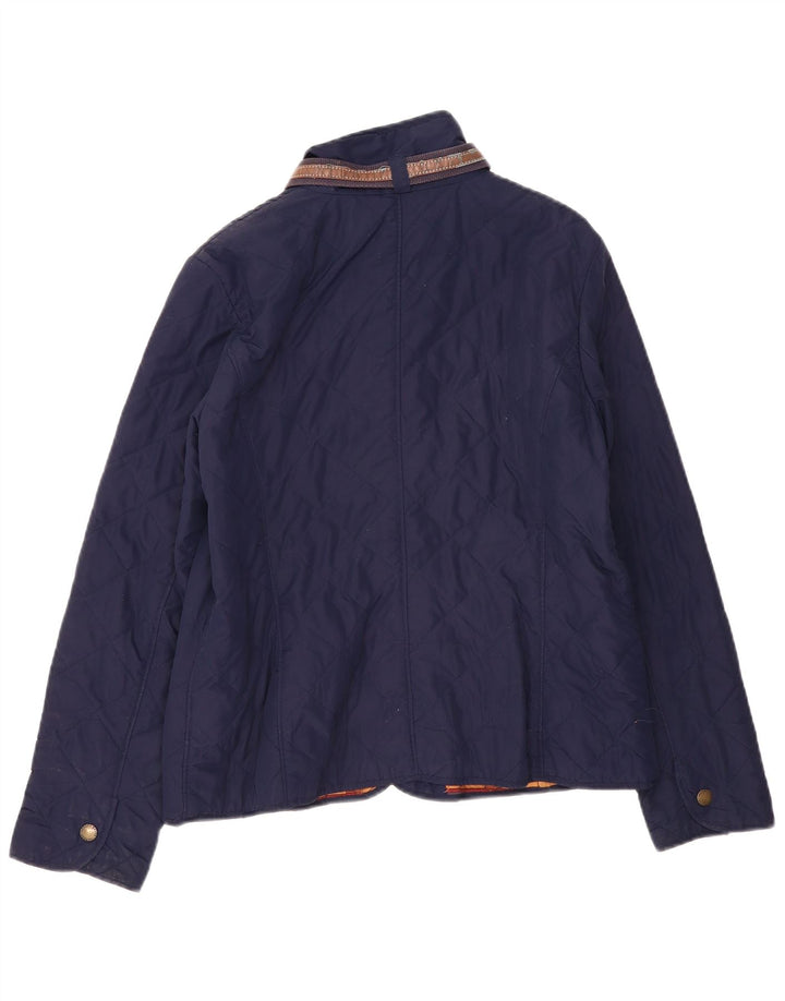 Ralph Lauren Womens Quilted Jacket UK 16 Large Navy Blue Polyester