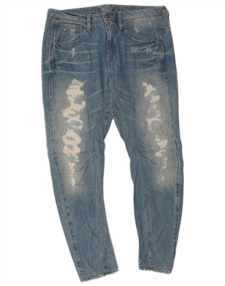G-Star Womens Distressed Slim Jeans W28 L27 Blue Cotton