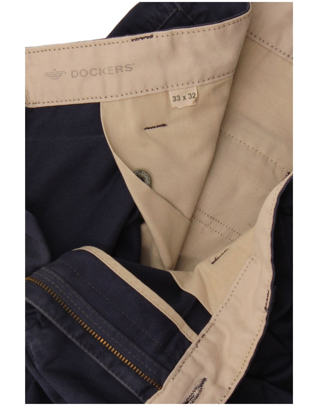 Dockers Mens Khakis Pegged Chino Trousers W33 L28 Navy Blue