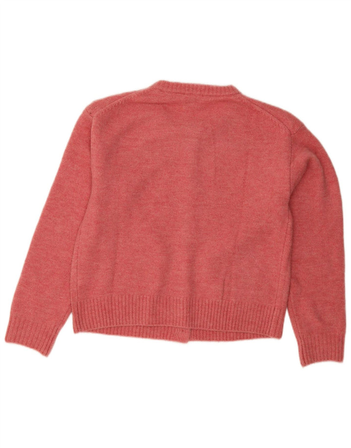 PEPE Jeans Womens Crop Cardigan Sweater UK 14 Medium Pink