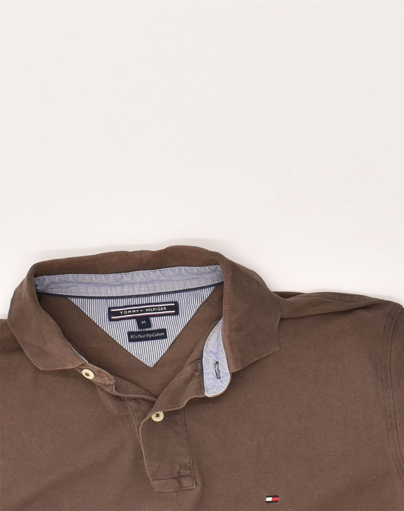 TOMMY HILFIGER Mens Polo Shirt Medium Brown Cotton | Vintage Tommy Hilfiger | Thrift | Second-Hand Tommy Hilfiger | Used Clothing | Messina Hembry 