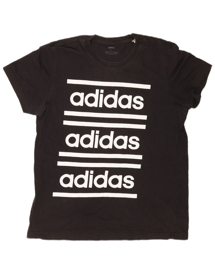 Adidas Mens Graphic T-Shirt Top Large Black Cotton