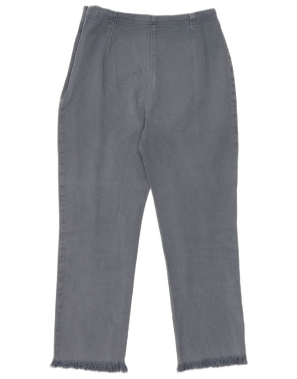 Marks & Spencer Womens Straight Cropped Trousers UK 14 Medium W28 L25 Blue