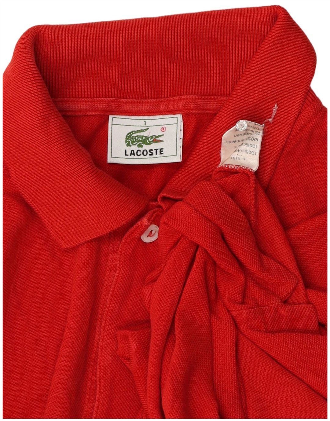 Lacoste Mens Polo Shirt Size 3 Small Red Cotton