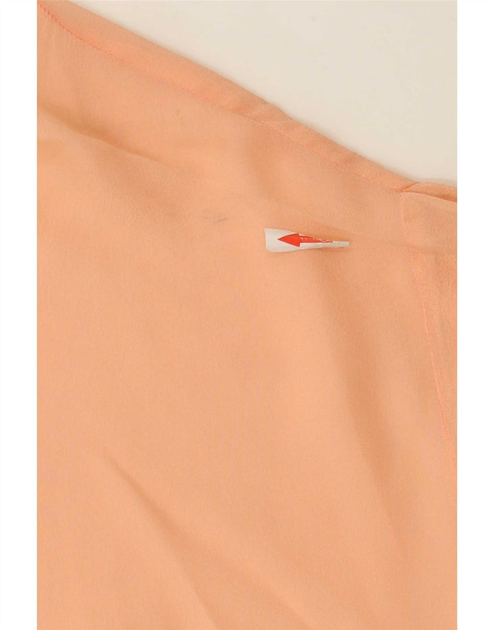 Vintage Womens Crop Blouse Top IT 44 Medium Orange Silk