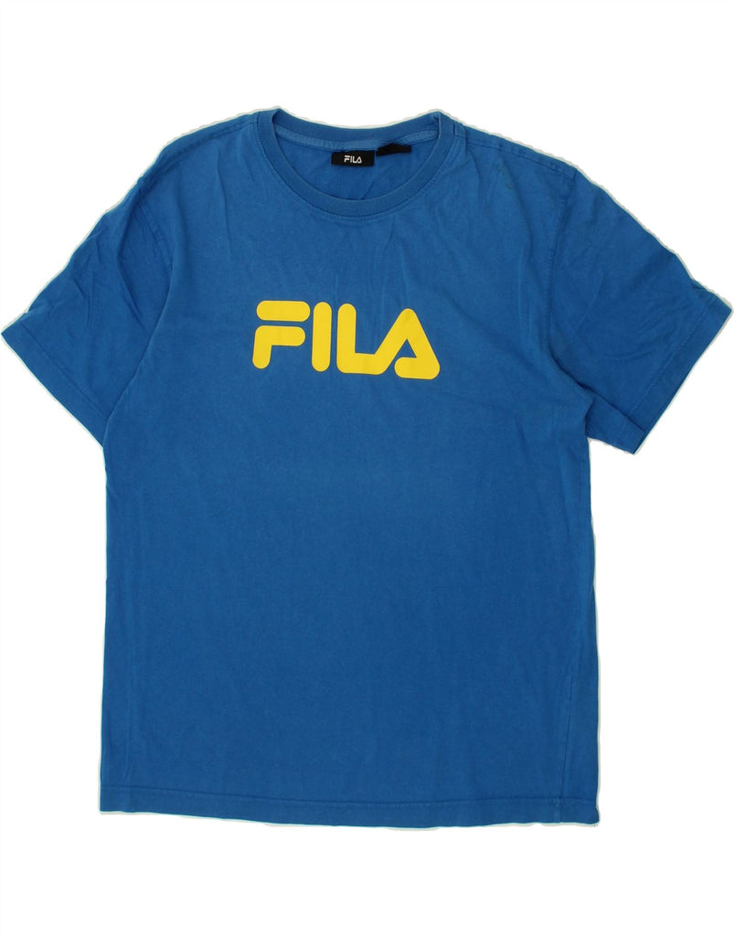 FILA Mens Graphic T-Shirt Top Medium Blue Cotton | Vintage Fila | Thrift | Second-Hand Fila | Used Clothing | Messina Hembry 