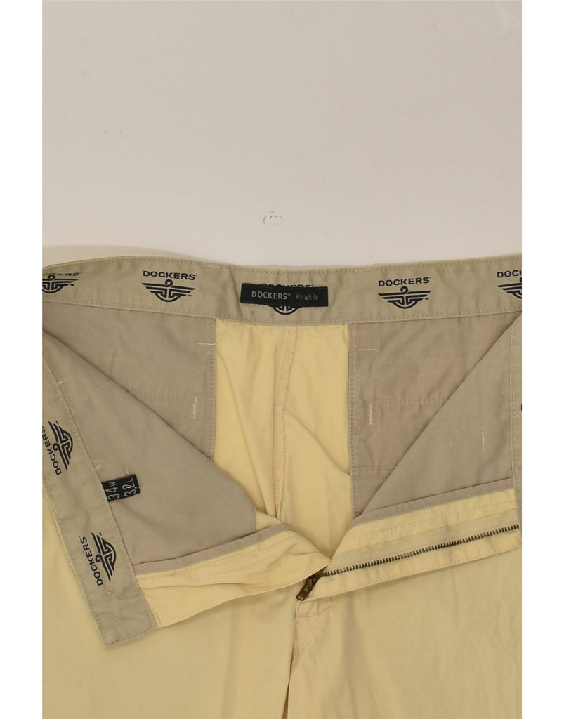 DOCKERS Mens Khakis Straight Casual Trousers W34 L32 Yellow Cotton | Vintage Dockers | Thrift | Second-Hand Dockers | Used Clothing | Messina Hembry 