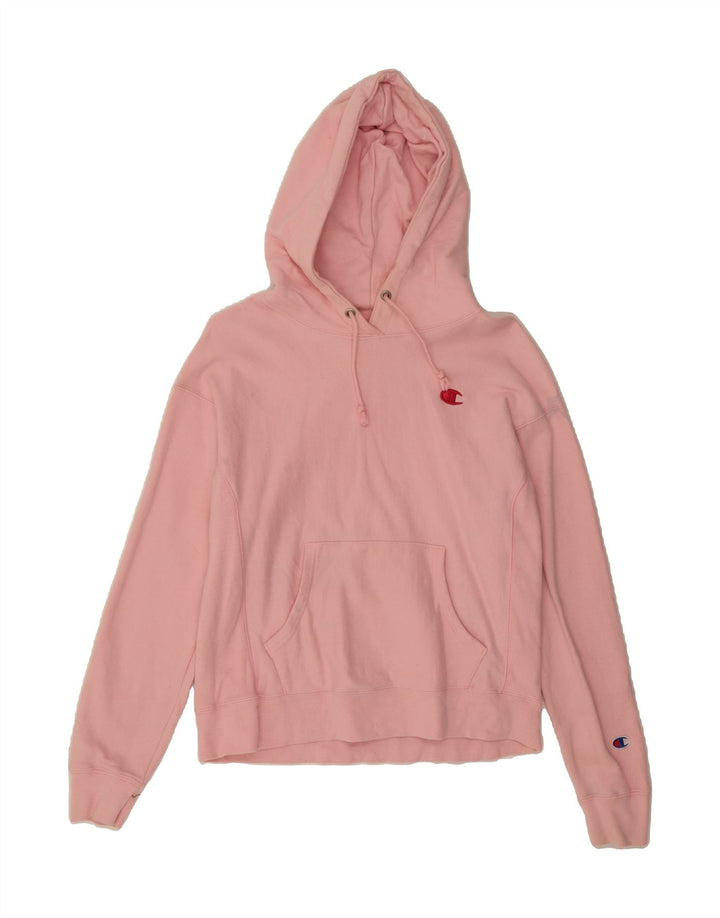 CHAMPION Womens Hoodie Jumper UK 14 Medium Pink Cotton Vintage Champion and Second-Hand Champion from Messina Hembry 