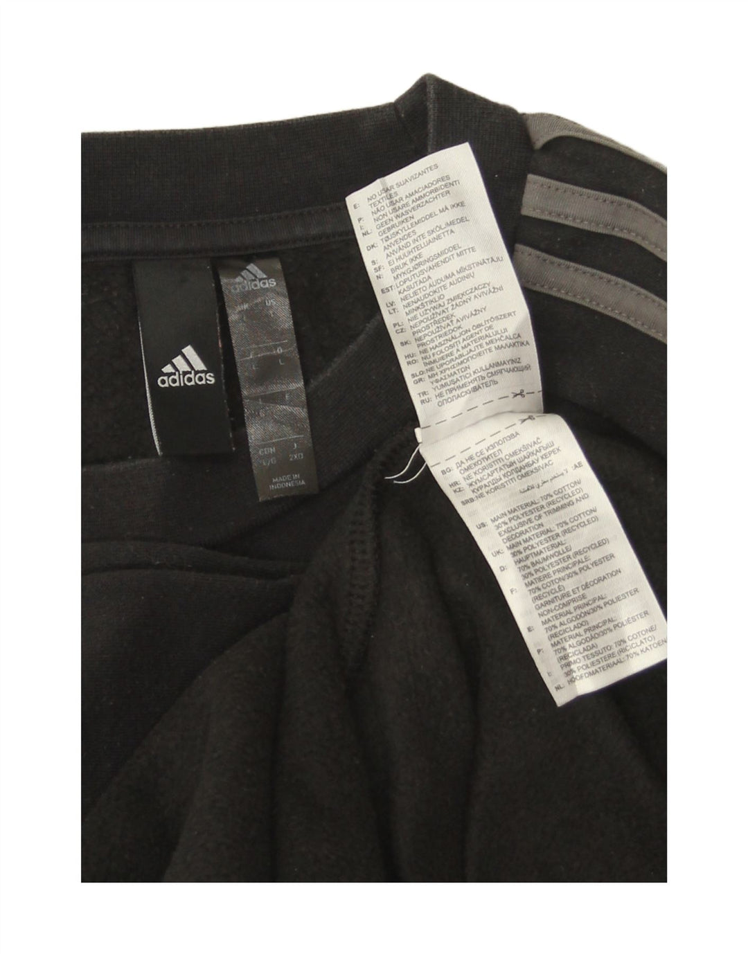 Adidas Mens Sweatshirt Jumper Large Black Cotton