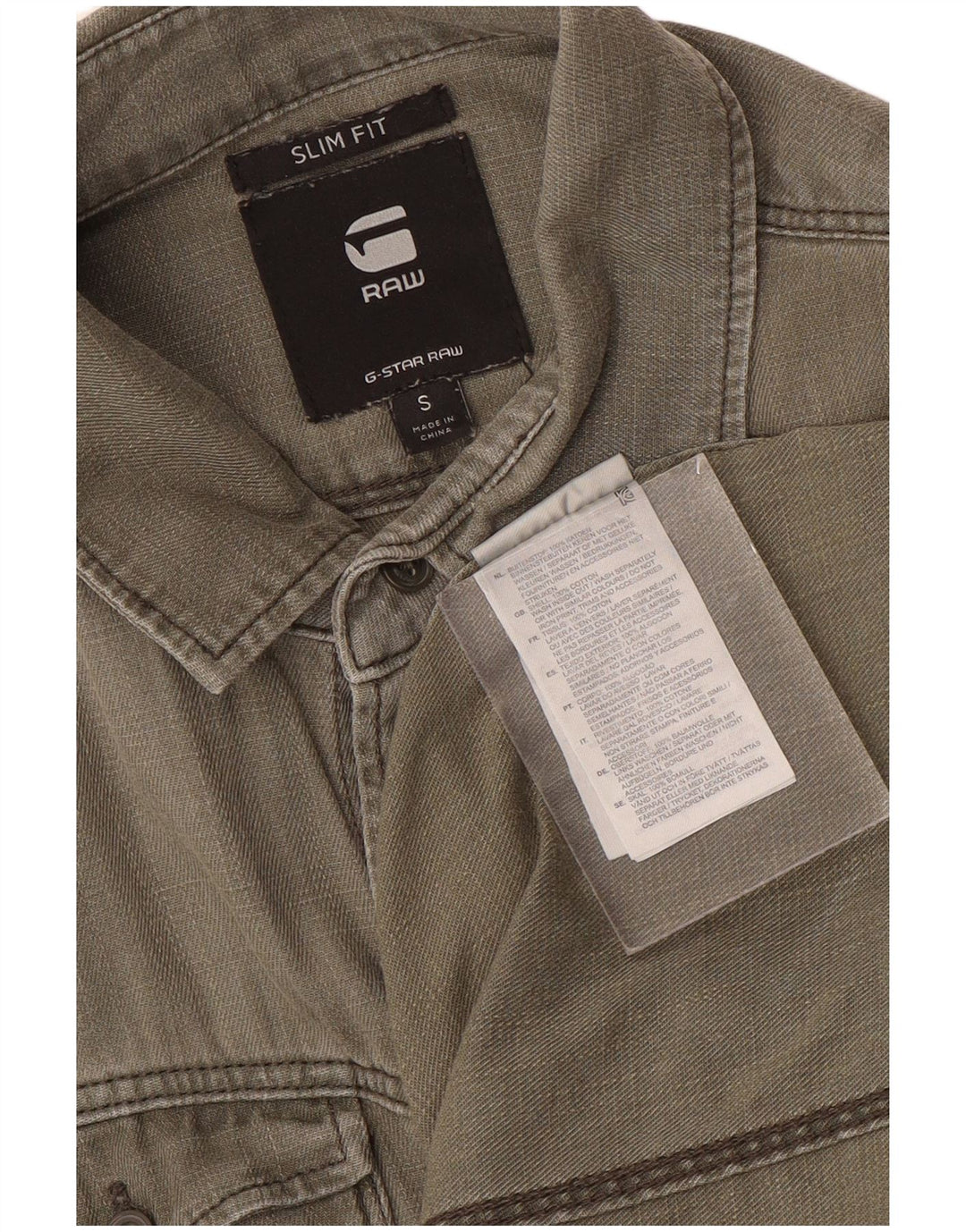 G-Star Mens Slim Fit Shirt Small Green Cotton