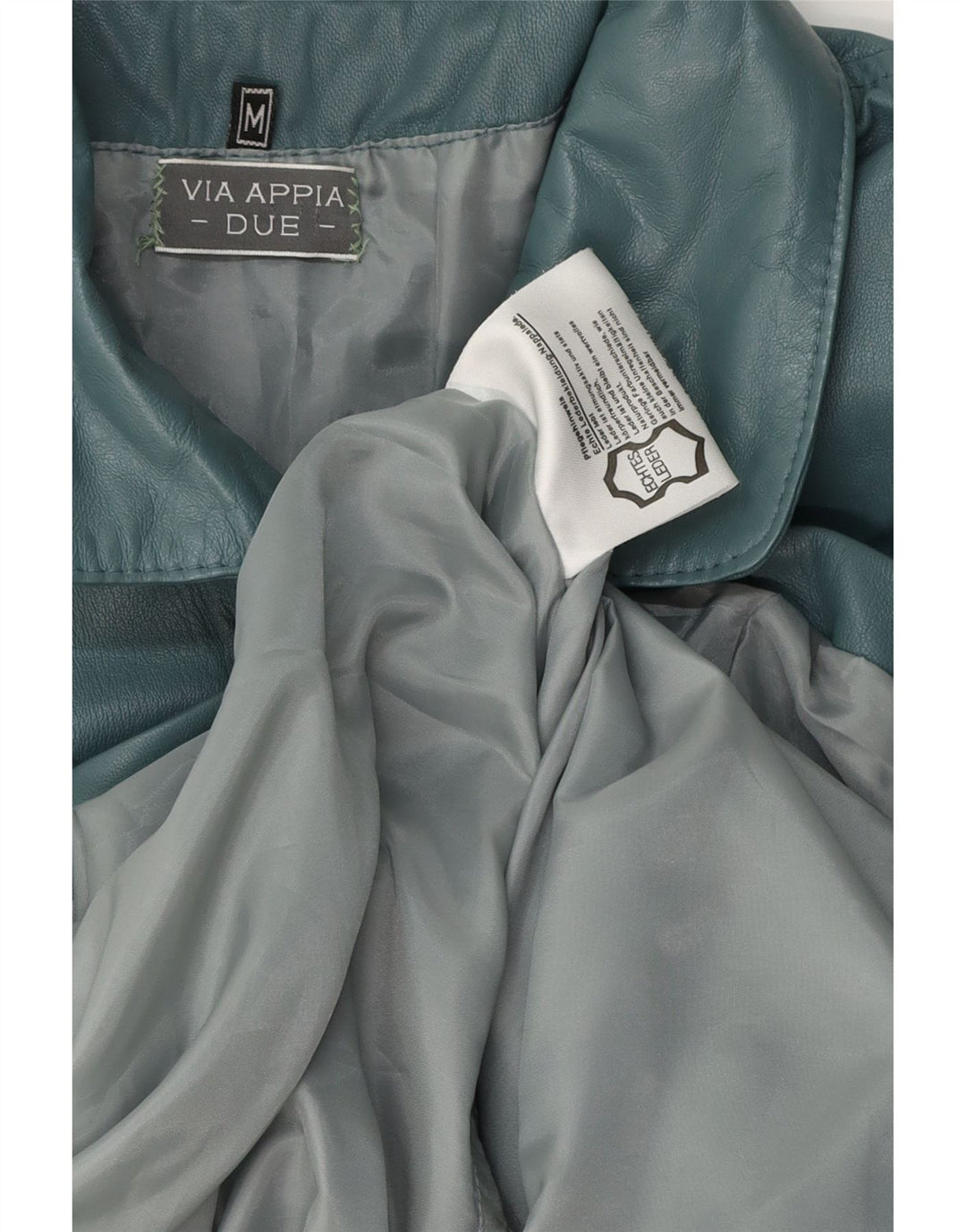 Via Appia Womens Oversized Leather Coat UK 14 Medium Blue Leather