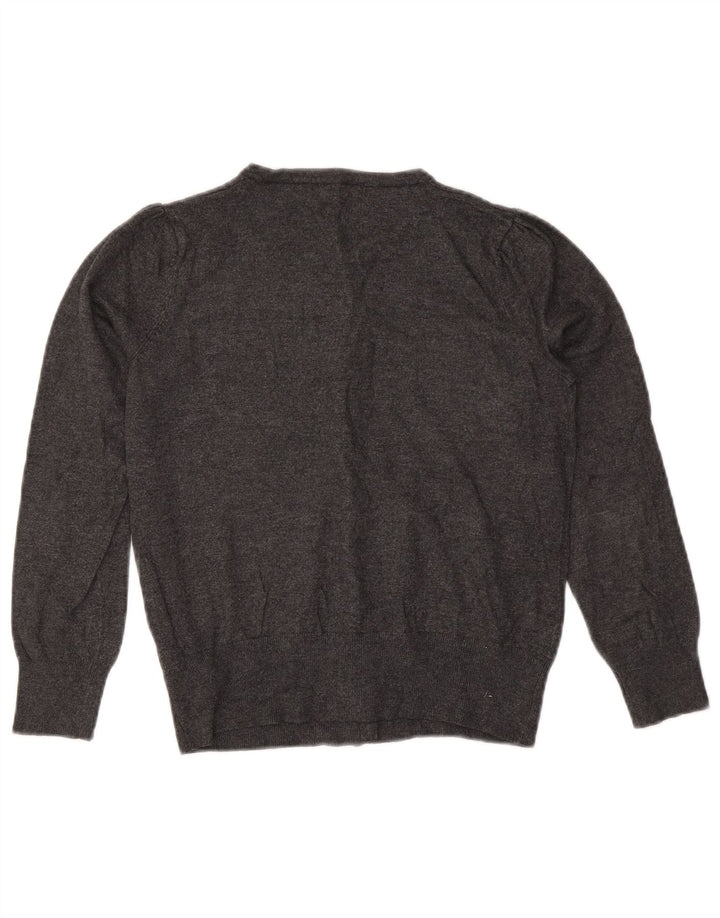Marks & Spencer Womens Crop Cardigan Sweater UK 14 Medium Grey Viscose
