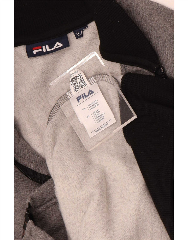 Fila Womens Regular Fit Tracksuit Top Jacket UK 18 XL Grey Colourblock