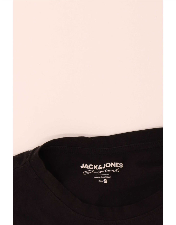 Jack & Jones Mens T-Shirt Top Small Black Cotton