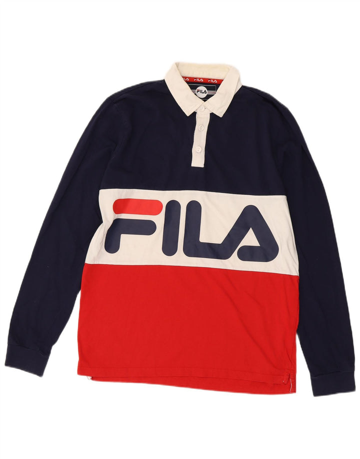 Fila Mens Graphic Rugby Polo Shirt Medium Multicoloured Colourblock