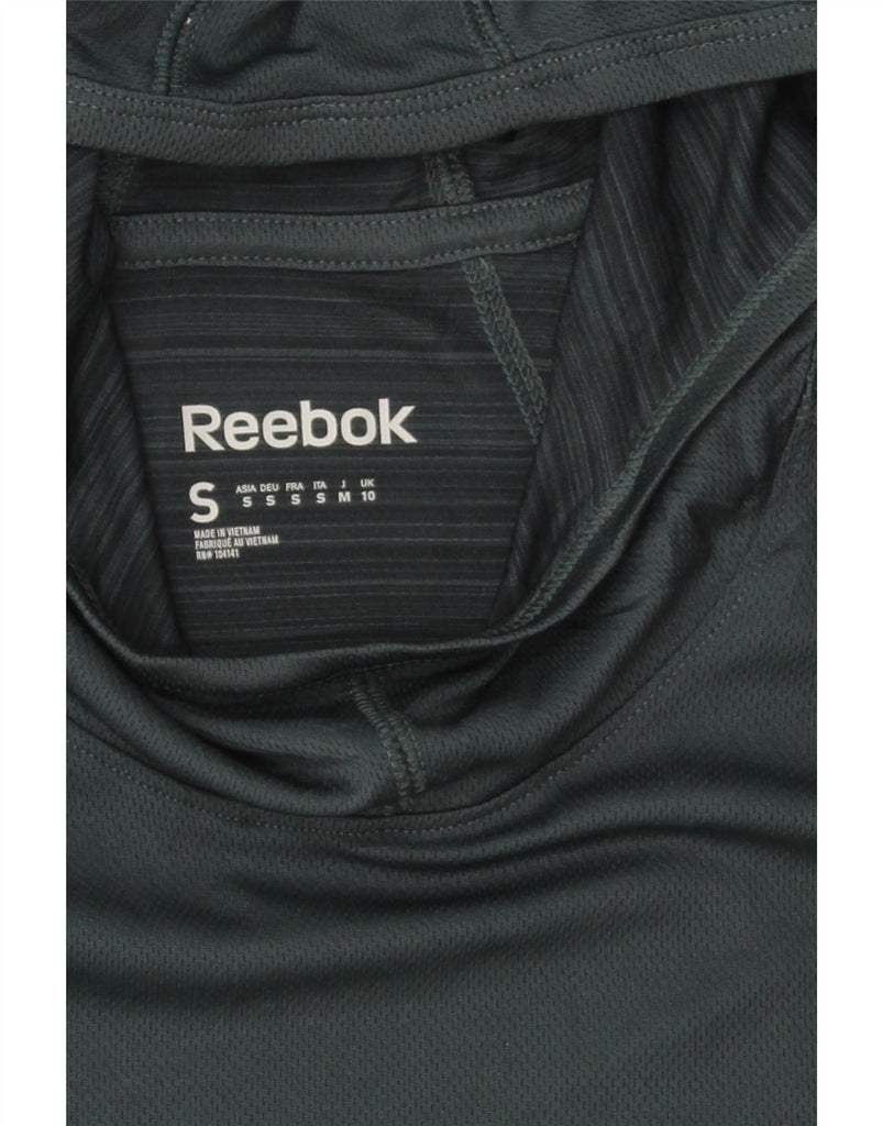 REEBOK Womens Hooded Top Long Sleeve UK 10 Small Green Polyester Vintage Reebok and Second-Hand Reebok from Messina Hembry 