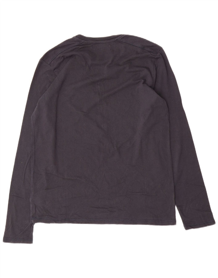 Gaudi Mens Graphic Top Long Sleeve Medium Navy Blue Cotton
