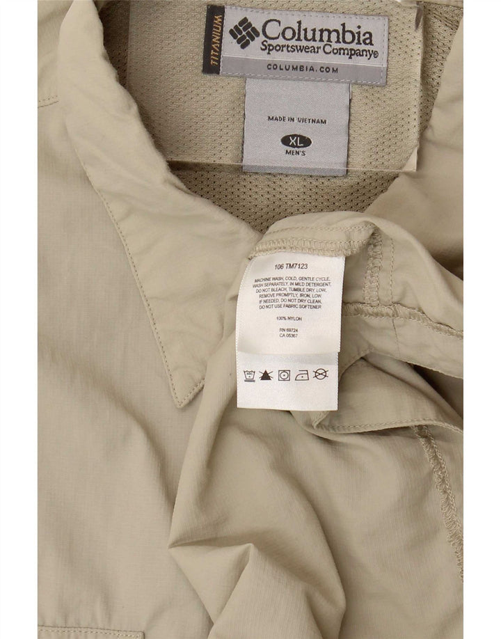 Columbia Mens Shirt XL Beige Nylon