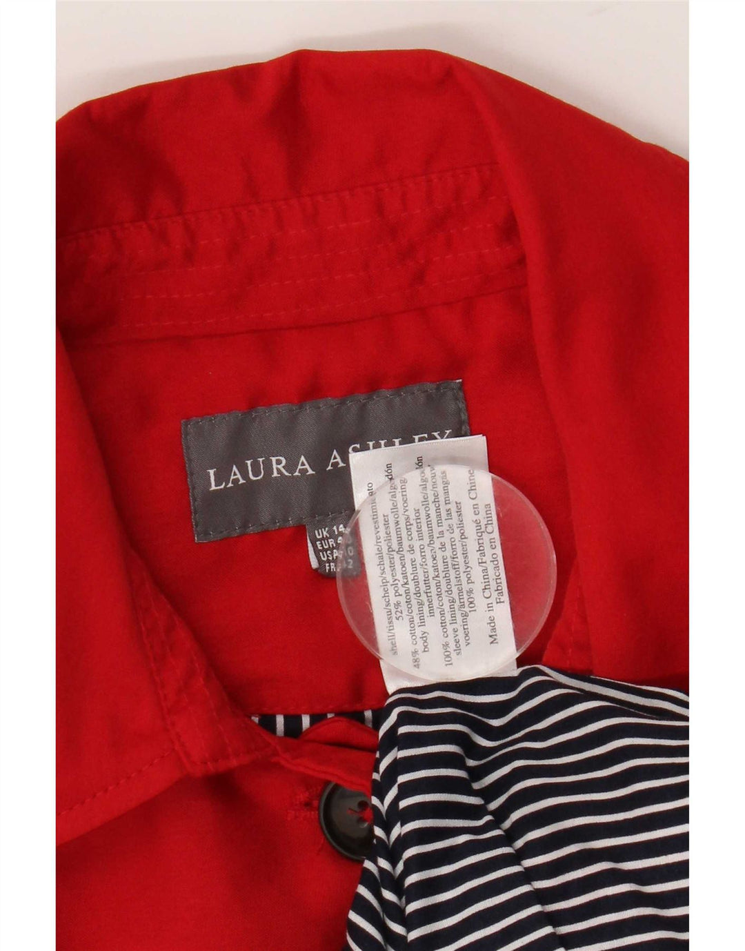 Laura Ashley Womens Trench Coat UK 14 Medium Red Polyester