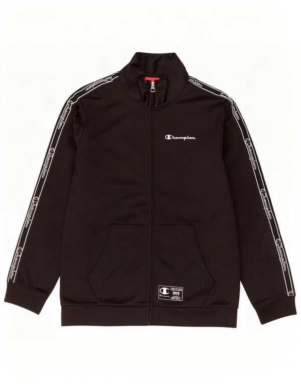 Champion Boys Graphic Tracksuit Top Jacket 11-12 Years Large Black