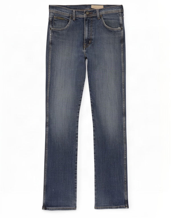 Wrangler Mens Straight Jeans W30 L34 Blue Cotton