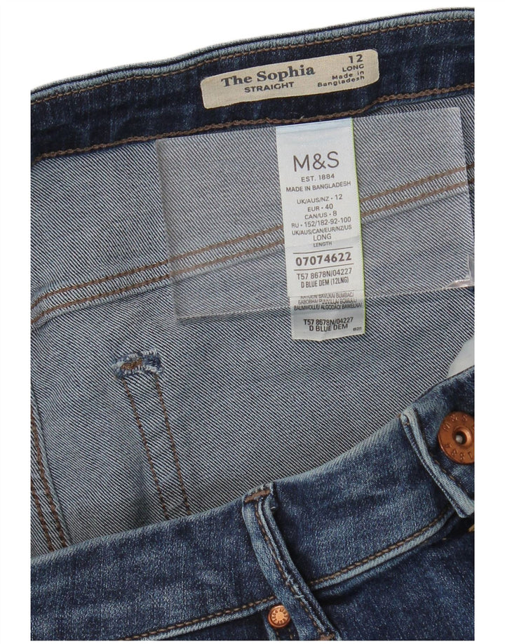 MARKS & SPENCER Womens Sophia Straight Jeans UK 12 Medium W30 L33 Blue