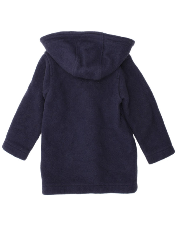 Benetton Boys Hooded Duffle Coat 3-4 Years XS Navy Blue Wool