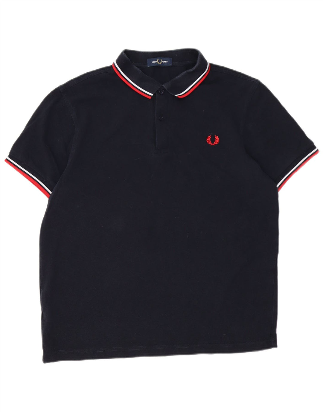 Fred Perry Mens Polo Shirt Large Navy Blue Cotton